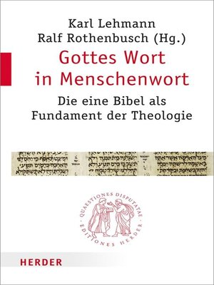 cover image of Gottes Wort in Menschenwort